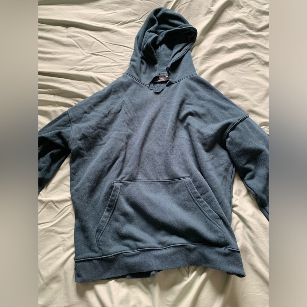 Oversized bluish grey hoodie